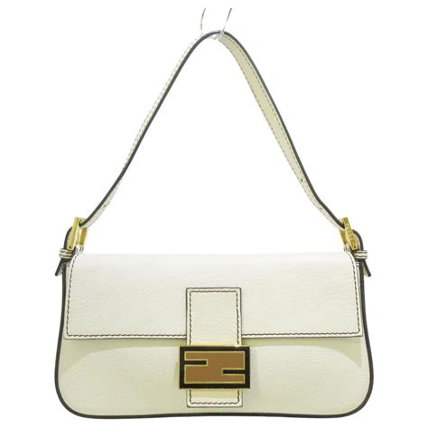 fendi baguette white leather